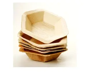 Eco Areca Leaf Hexagonal Shaped Bowl - Contemporary hexagonal bowl with geometric elegance.